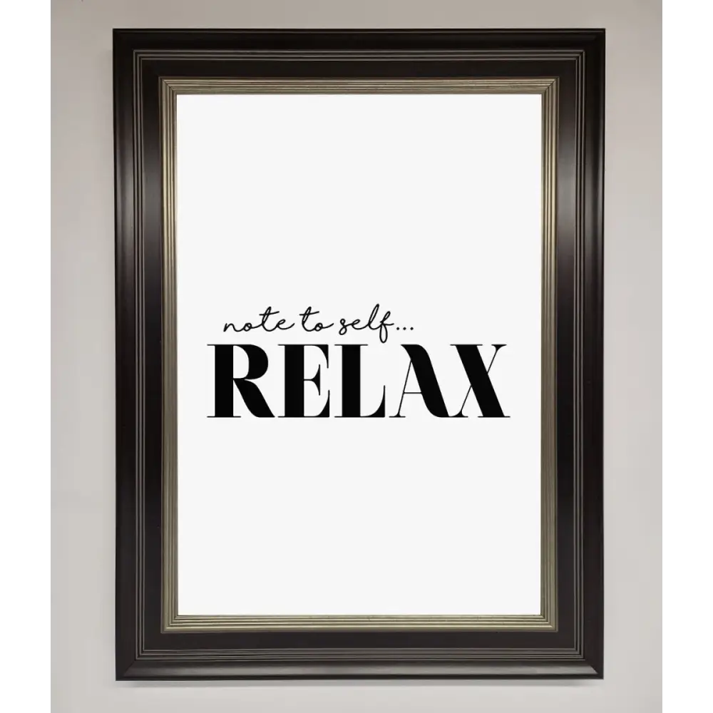 Not to Self Motivational quote Framed Wall Art - B0 (100 x 141 cm) / Black Silver - Framed Print