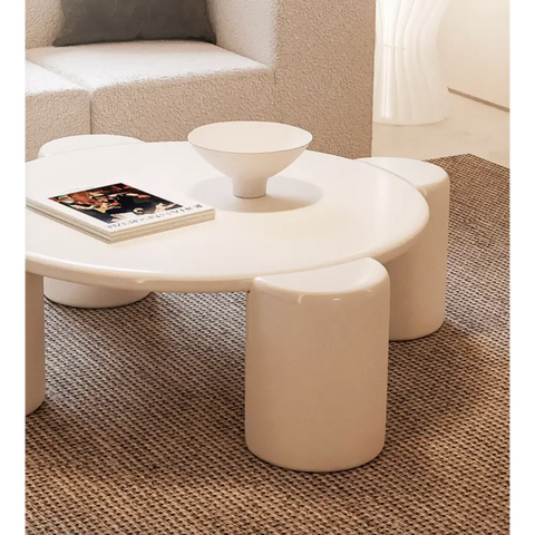 Nova Flower Nesting Coffee Table, White｜ DC Concept
