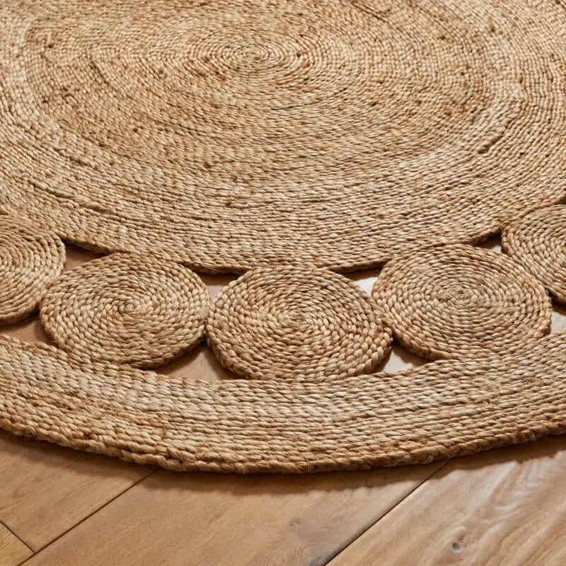 Nova Natural Circle Rug – Handwoven Round Jute Rug - Rugs