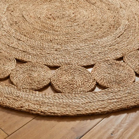 Nova Natural Circle Rug – Handwoven Round Jute Rug - Rugs
