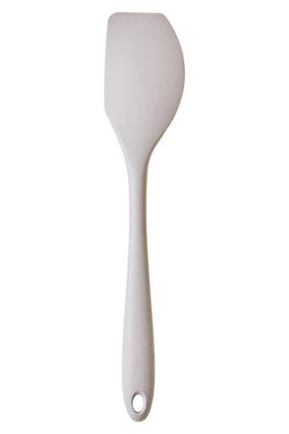 White silicone spatula with smooth rounded head and slender handle hole from nova natural stone silicone spatula