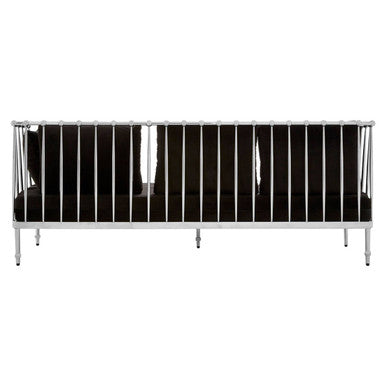Novo 3 Seat Silver Finish Tapered Arms Sofa