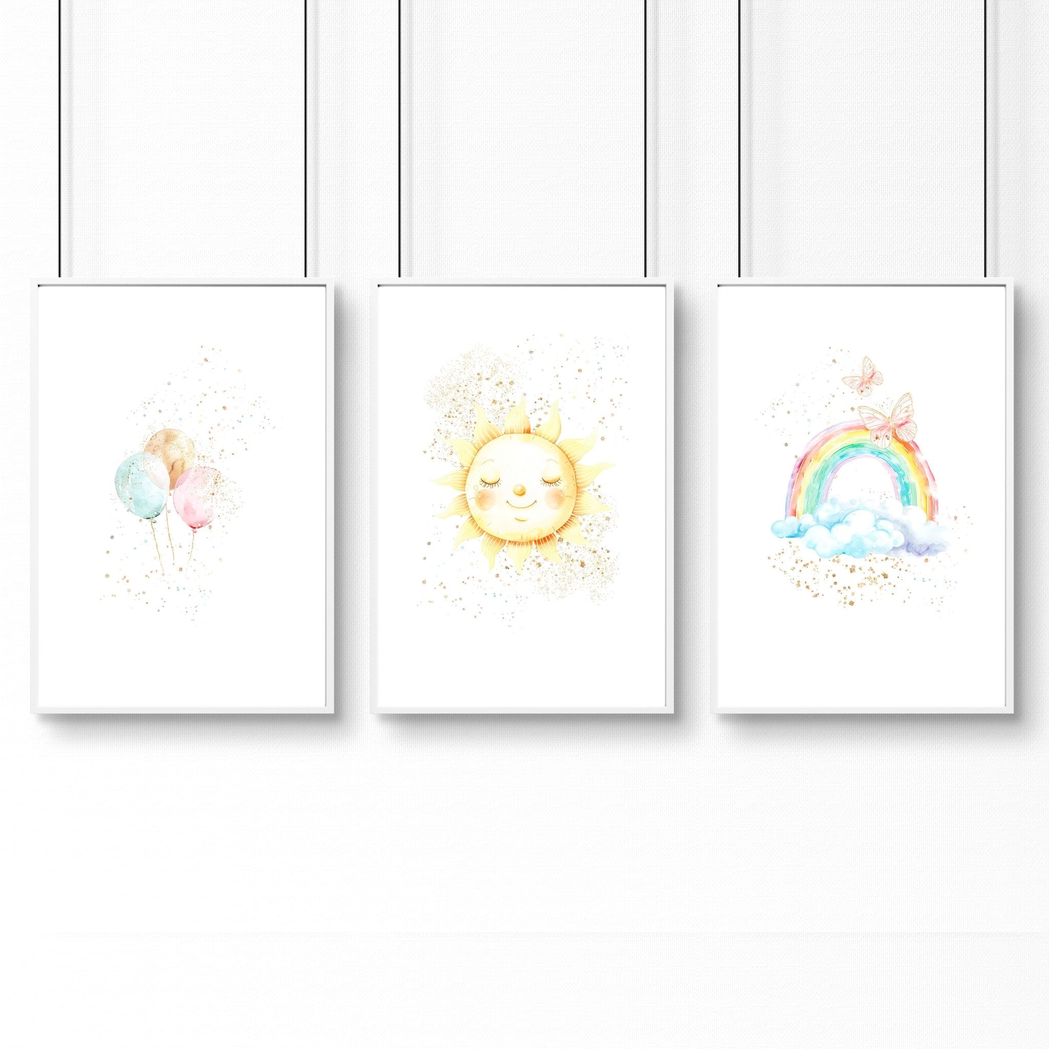 Nursery Rainbow Decor | Set of 3 wall art prints