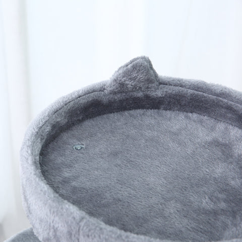 PawHut 104 cm Cat Tree, Cat Condo Tree Tower, Cat Activity Centre with Scratching Posts, Plush Perch, Hanging Ball - Grey