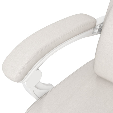 Vinsetto Linen-Look Office Chair, with 160\'c2\'b0 Reclining Back and Footrest - White