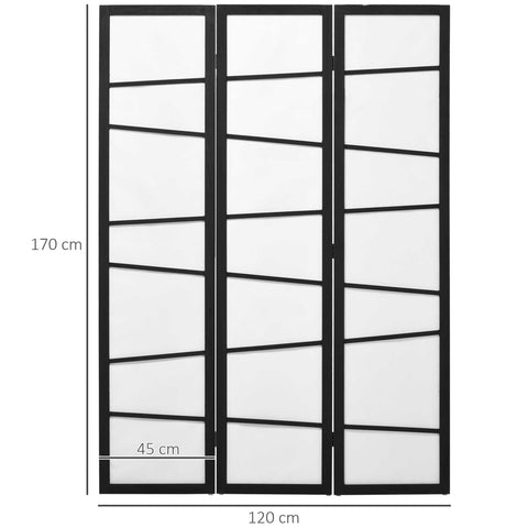 HOMCOM 3 Panel Room Divider, Wooden Folding Privacy Screen, Freestanding Wall Partition Separator for Bedroom, White