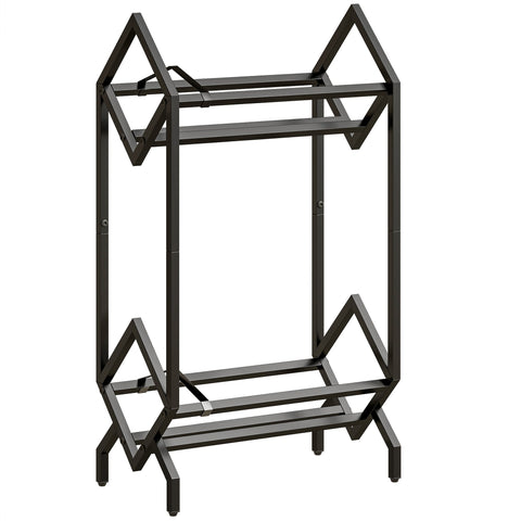 HOMCOM 50 CD Storage Rack, 2-Tier Metal CD Storage Unit, Free Standing, Easy to Assemble, Black