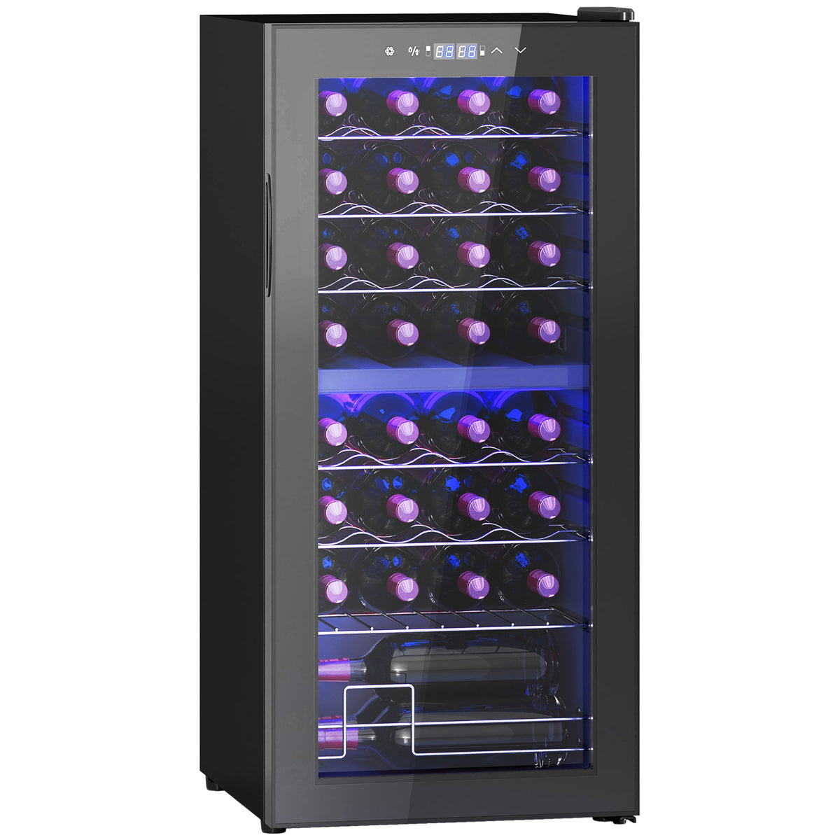 HOMCOM 32 Bottle Dual Zone 5-18\'e2\'84\'83 Wine Fridge - Black