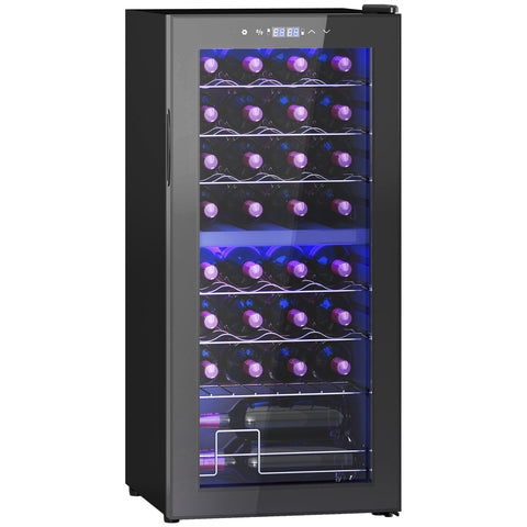HOMCOM 32 Bottle Dual Zone 5-18\'e2\'84\'83 Wine Fridge - Black