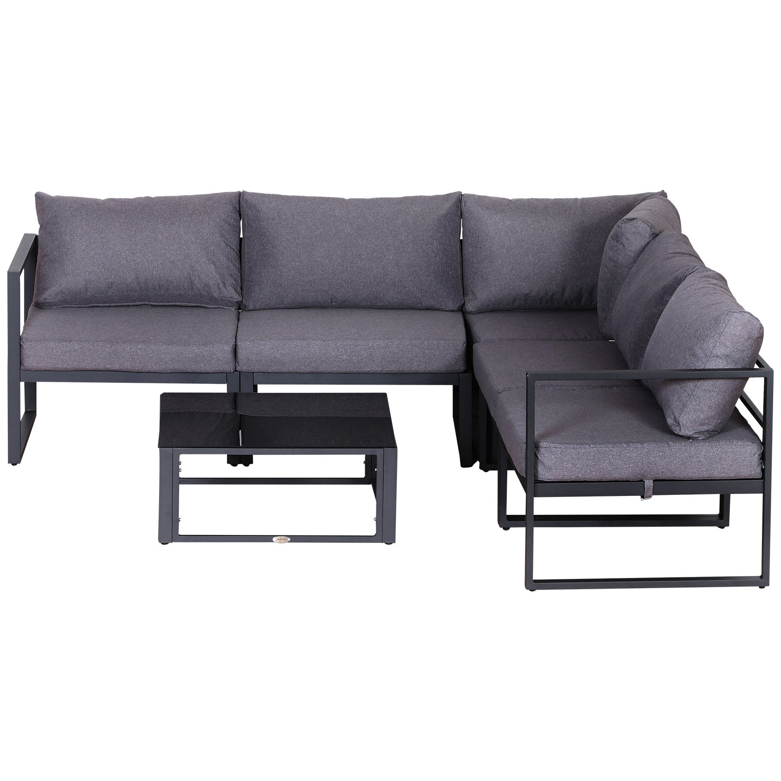 6Pcs Outdoor Sectional Sofa Set Conversation Aluminum Frame Cushion Outsunny