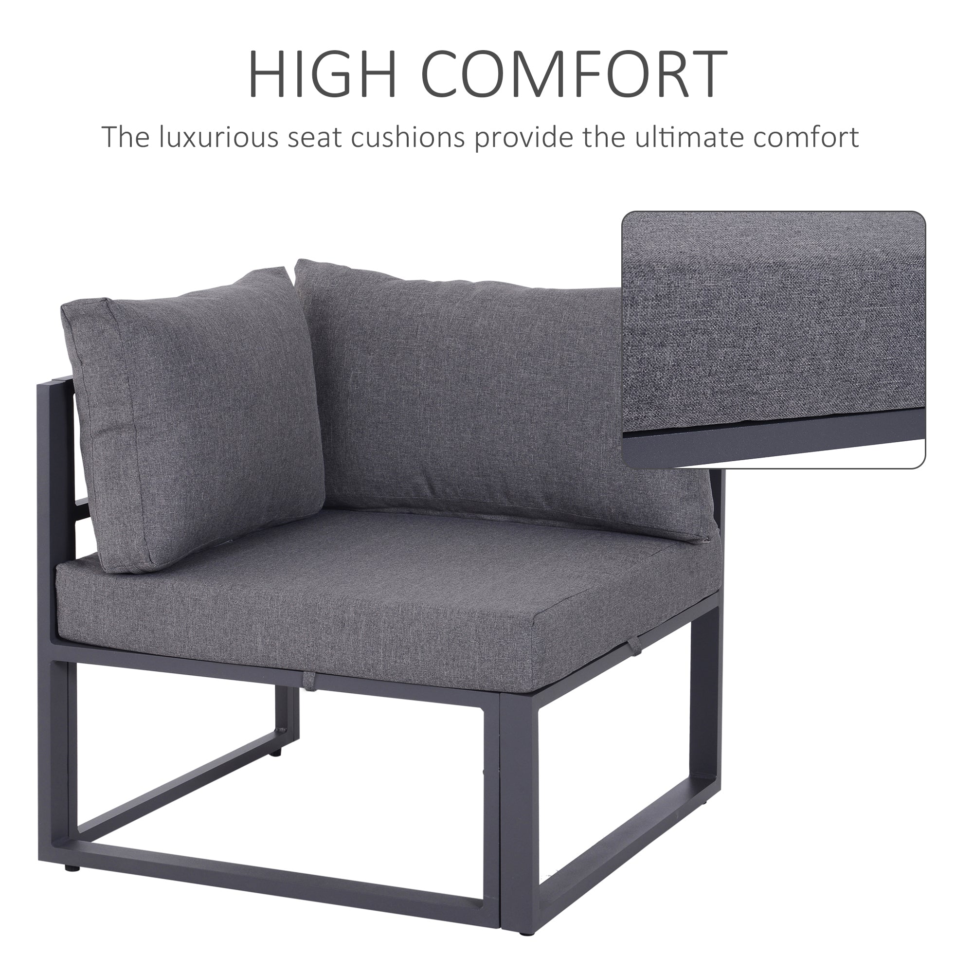 6Pcs Outdoor Sectional Sofa Set Conversation Aluminum Frame Cushion Outsunny