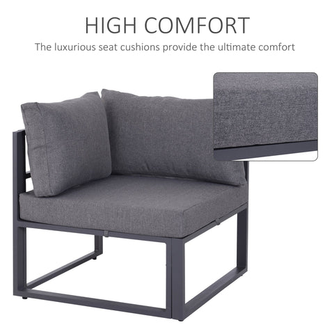 6Pcs Outdoor Sectional Sofa Set Conversation Aluminum Frame Cushion Outsunny