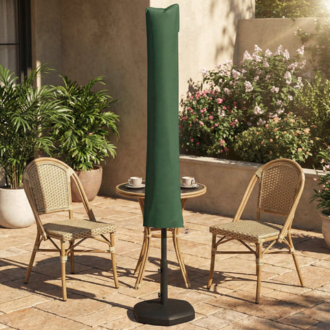 Outsunny Parasol Cover, Cantilever Umbrella Cover for 2-3.5 m Parasols, Banana Umbrella Protector with Zipper, Green
