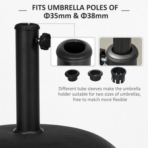 Outsunny Heavy Duty Cement Parasol Base 20kg Round Patio Umbrella Stand Garden Outdoor Shade Holder