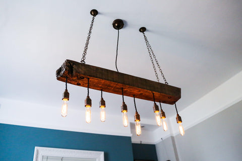 Oak Beam Chandelier | Rustic Kitchen Island & Dining Lighting UK