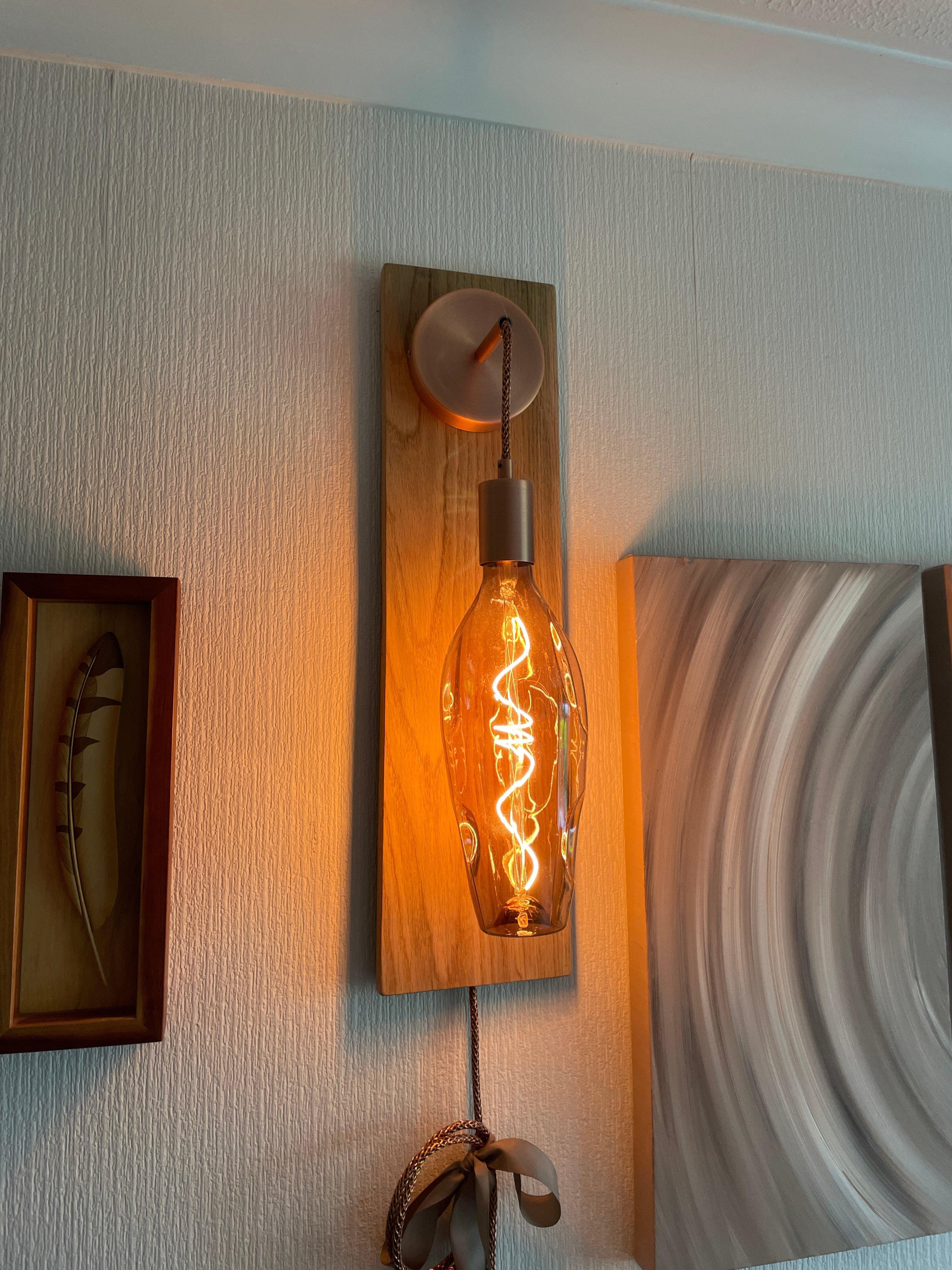 Modern Oak Wall Light | Wooden Wall Sconce for Hallway, Bedside & Staircase Lighting