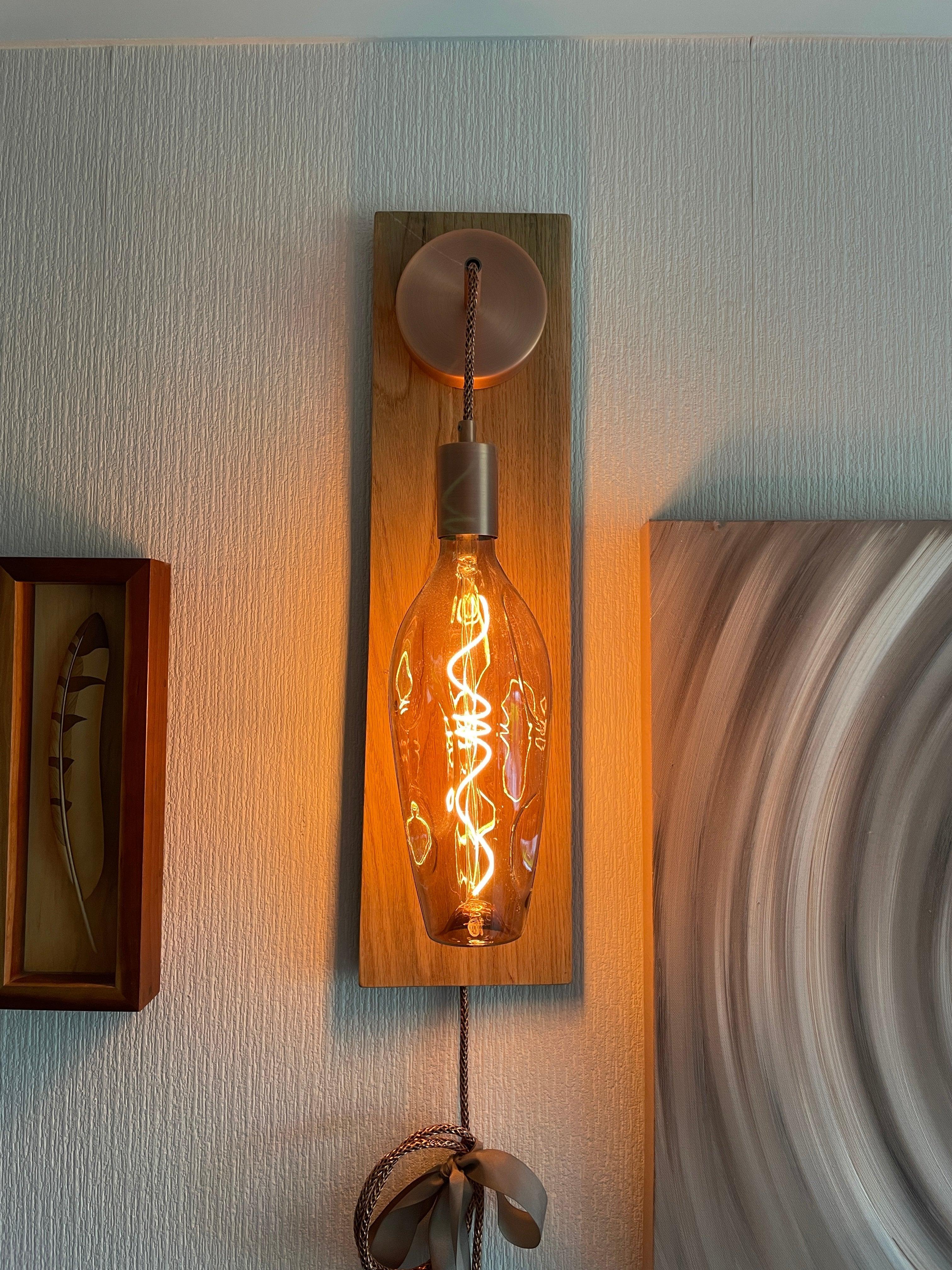 Modern Oak Wall Light | Wooden Wall Sconce for Hallway, Bedside & Staircase Lighting
