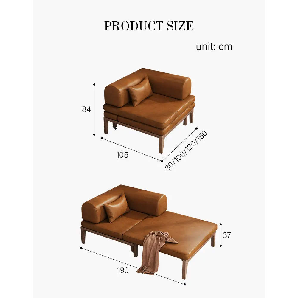 Ocampo Single Seater Corner Sofa Bed Faux Leather - chair bed