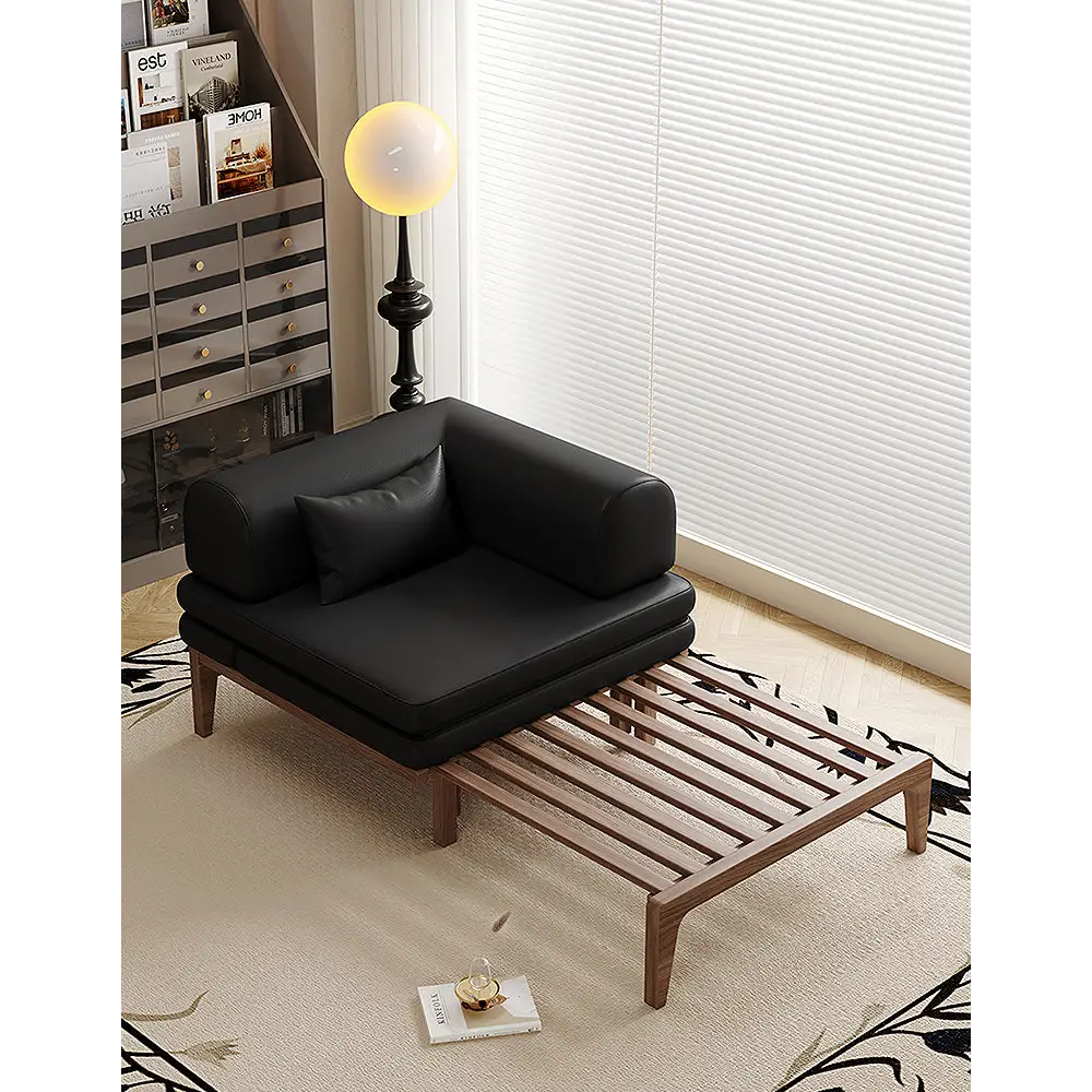 Ocampo Single Seater Corner Sofa Bed Faux Leather - chair bed