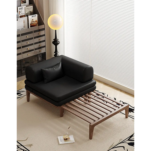 Ocampo Single Seater Corner Sofa Bed Faux Leather - chair bed