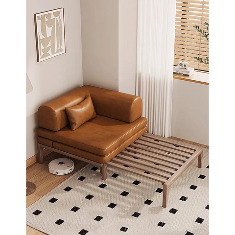 Ocampo Single Seater Corner Sofa Bed Faux Leather - chair bed