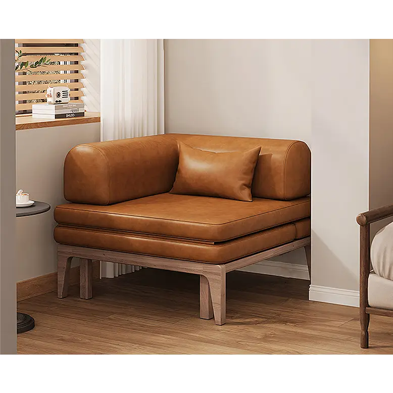 Ocampo Single Seater Corner Sofa Bed Faux Leather - chair bed