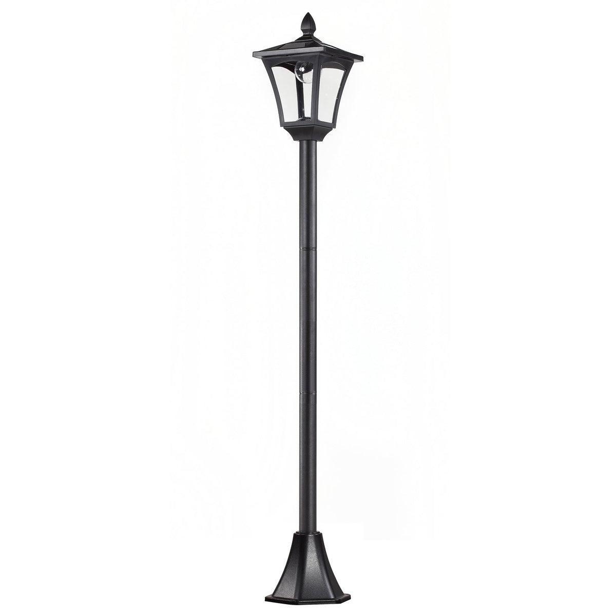 Outsunny Outdoor Garden Solar Post Lamp Sensor Dimmable LED Lantern Bollard Pathway 1.6M Tall – Black