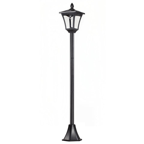 Outsunny Outdoor Garden Solar Post Lamp Sensor Dimmable LED Lantern Bollard Pathway 1.6M Tall – Black