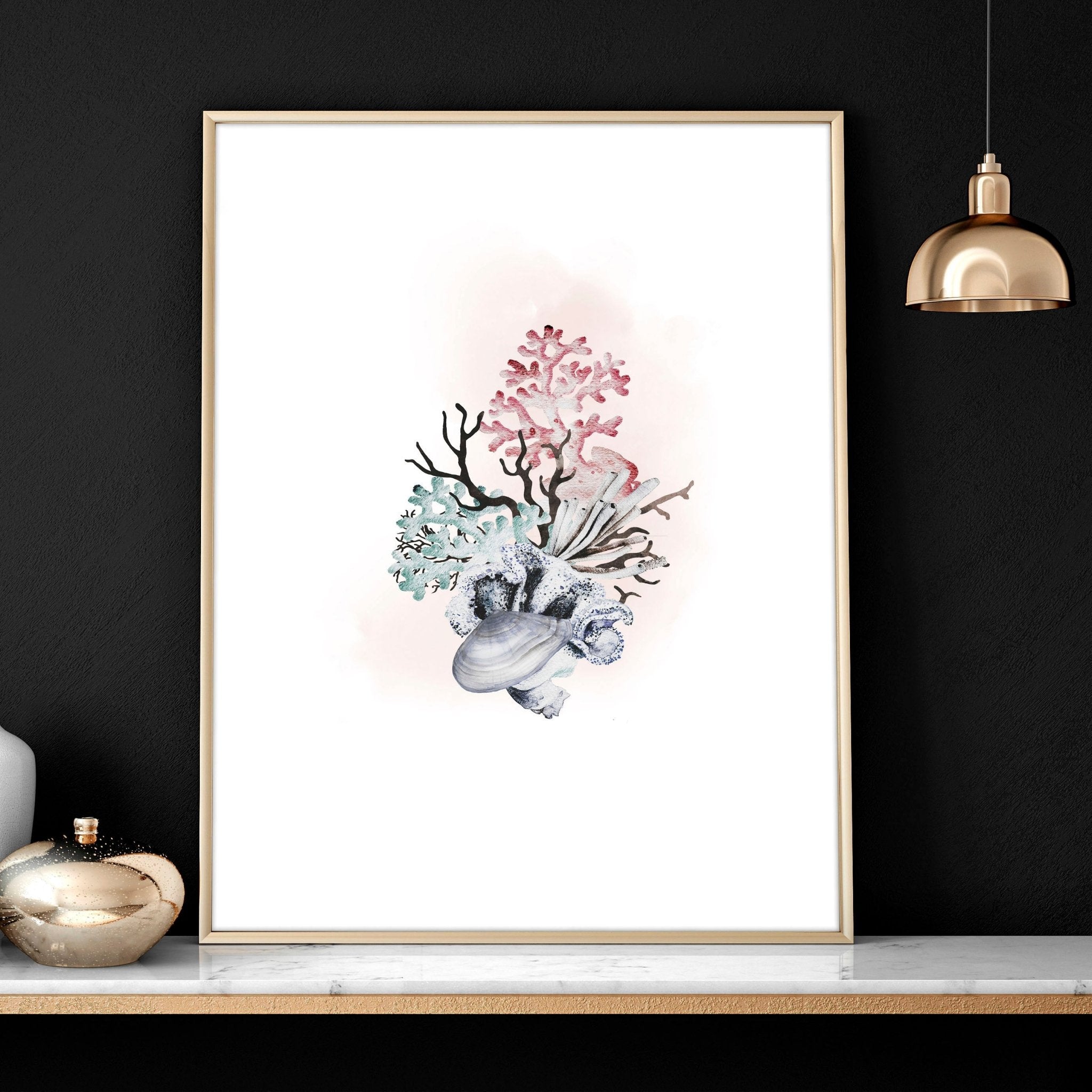 Home office print | set of 3 Seashells wall art prints