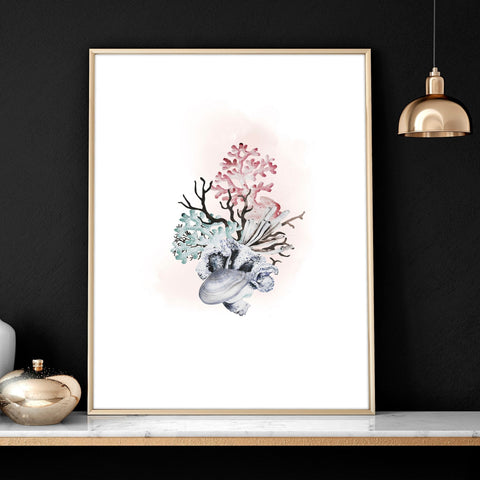 Home office print | set of 3 Seashells wall art prints