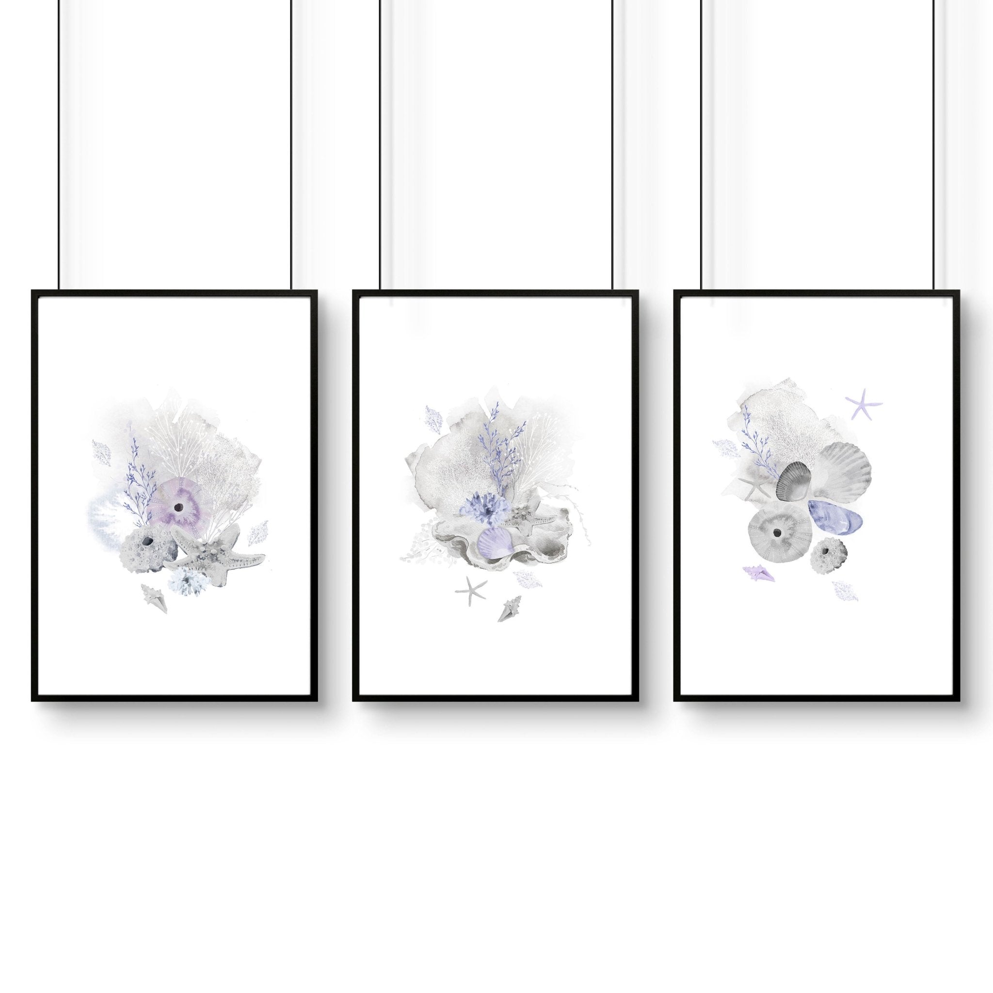 Office wall decor | set of 3 Modern Coastal wall art prints