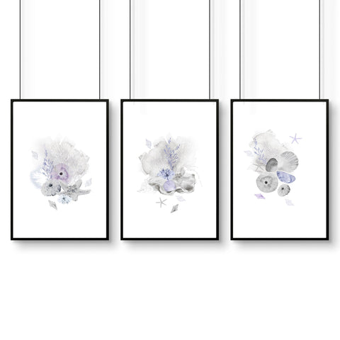 Office wall decor | set of 3 Modern Coastal wall art prints