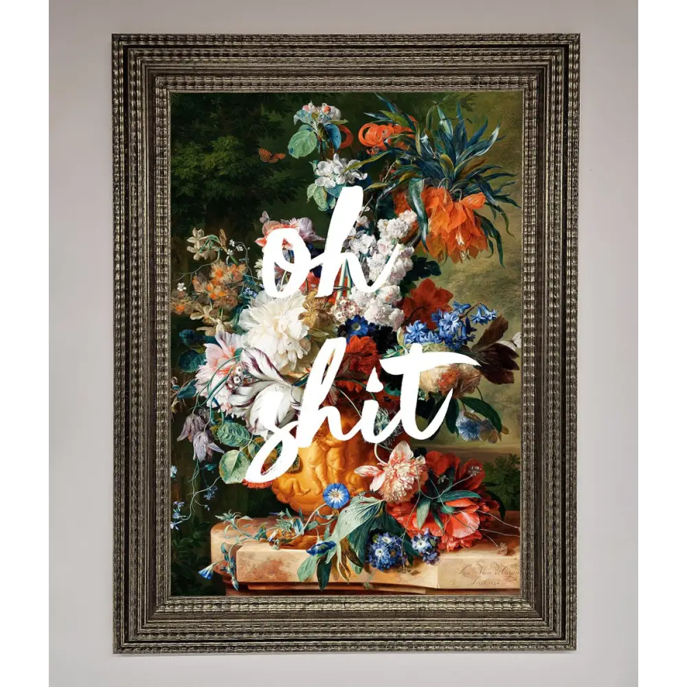 Oh Sh*t quote Framed Poster - A3 (29.7 x 42 cm) / Ornate Silver - Framed Print