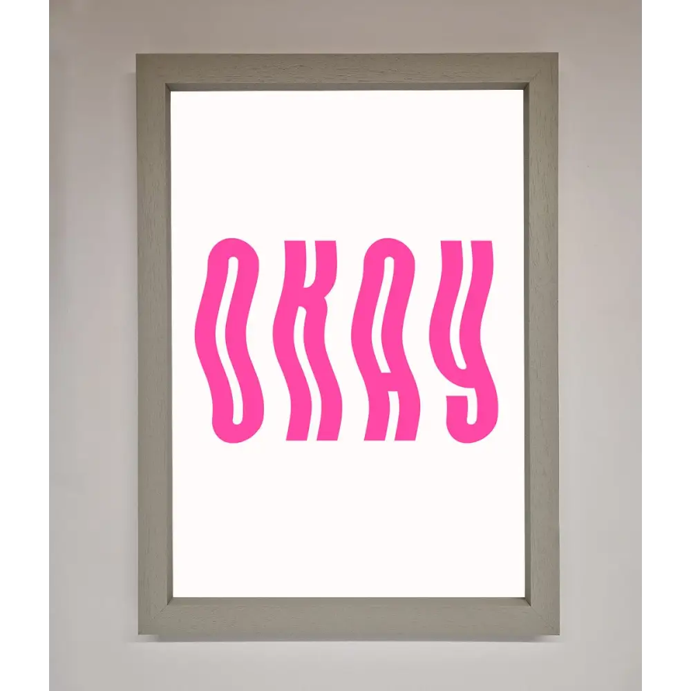 Okay Framed Poster - A3 (29.7 x 42 cm) / Grey - Framed Print