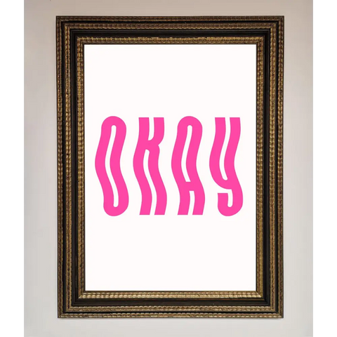 Okay Framed Poster - A3 (29.7 x 42 cm) / Ornate Gold Black - Framed Print