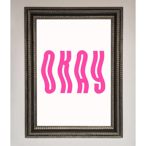 Okay Framed Poster - A3 (29.7 x 42 cm) / Ornate Silver Black - Framed Print