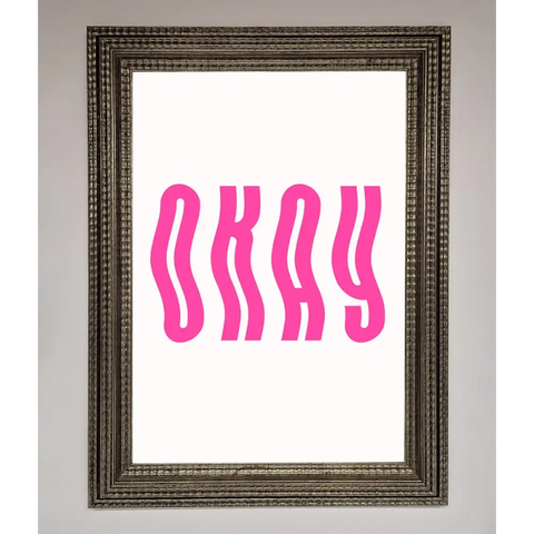 Okay Framed Poster - A3 (29.7 x 42 cm) / Ornate Silver - Framed Print