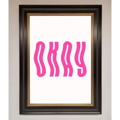 Okay Framed Poster - B0 (100 x 141 cm) / Black Gold - Framed Print