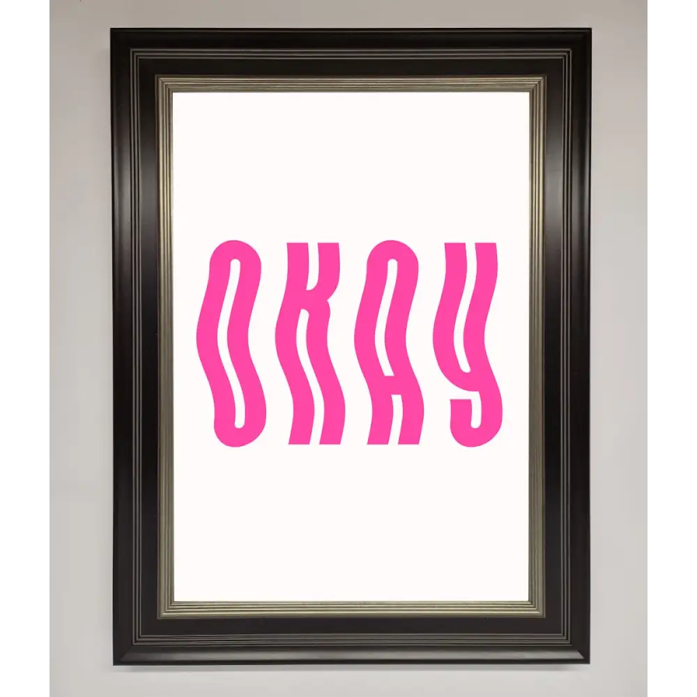 Okay Framed Poster - B0 (100 x 141 cm) / Black Silver - Framed Print