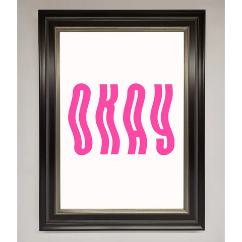 Okay Framed Poster - B0 (100 x 141 cm) / Black Silver - Framed Print