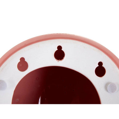 A white and rose gold circular kids pink balloon ceramic wall night light with dark red oval cutouts