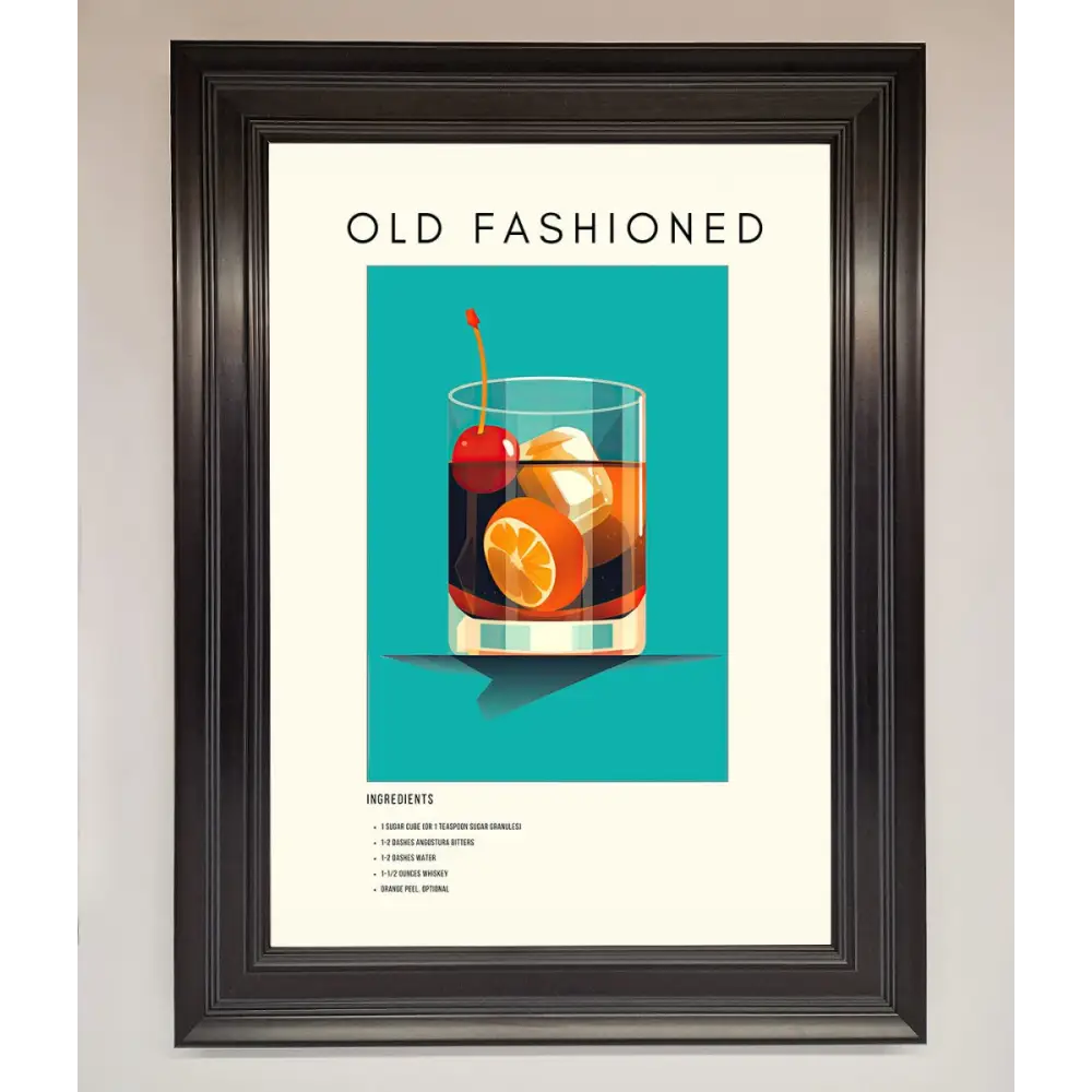 Old Fashioned Framed Print - A1 (59.4 x 84.1 cm) / Matt Black - Framed Print