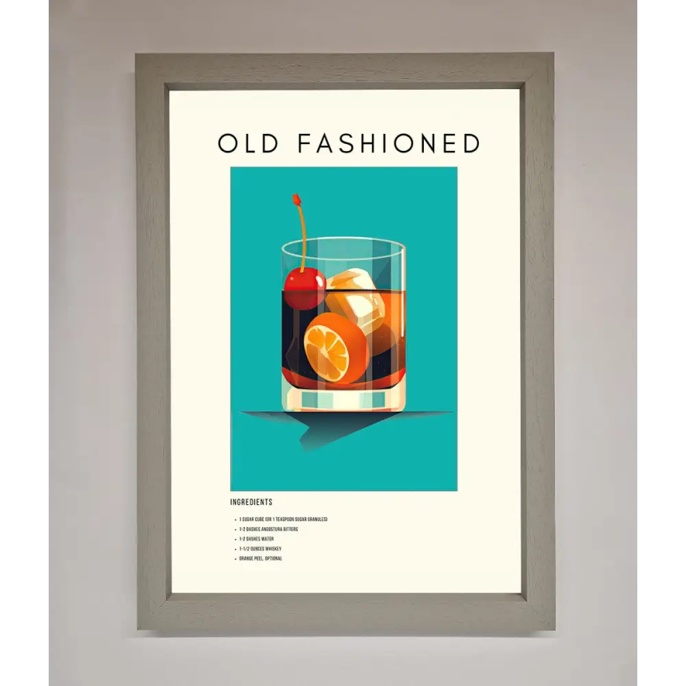 Old Fashioned Framed Print - A3 (29.7 x 42 cm) / Grey - Framed Print