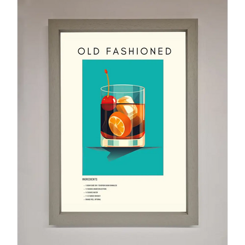 Old Fashioned Framed Print - A3 (29.7 x 42 cm) / Grey - Framed Print