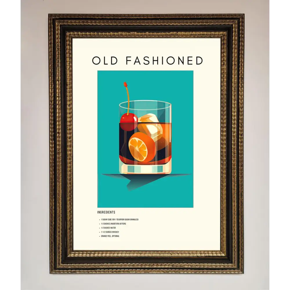 Old Fashioned Framed Print - A3 (29.7 x 42 cm) / Ornate Gold Black - Framed Print