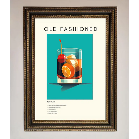 Old Fashioned Framed Print - A3 (29.7 x 42 cm) / Ornate Gold Black - Framed Print
