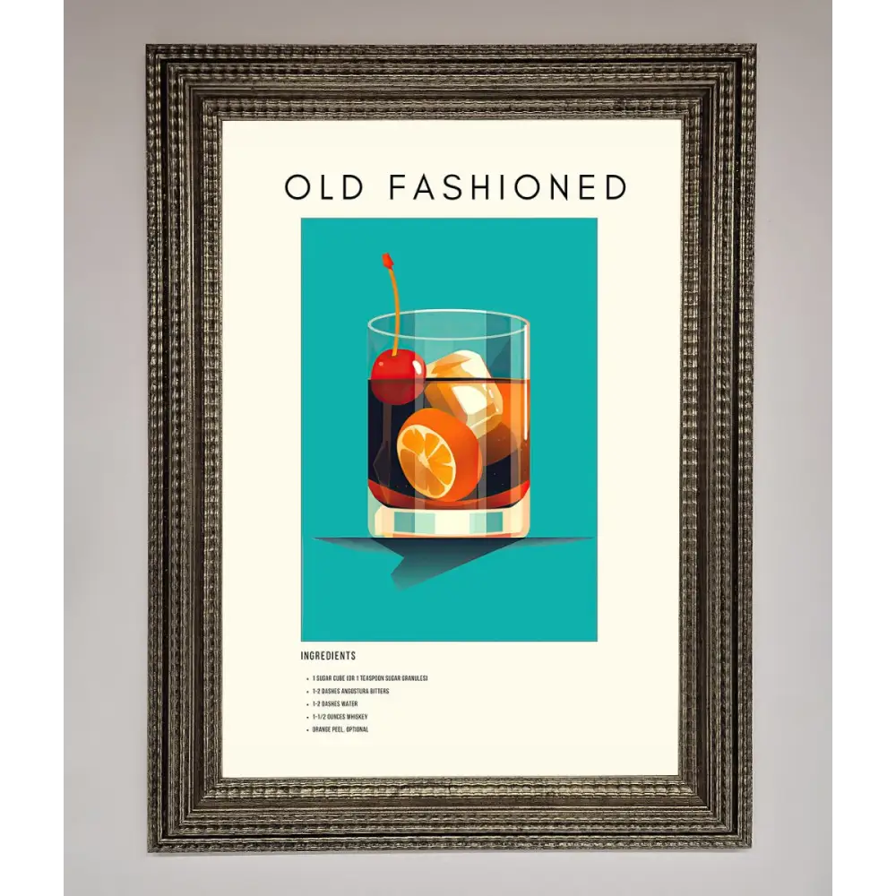 Old Fashioned Framed Print - A3 (29.7 x 42 cm) / Ornate Silver - Framed Print