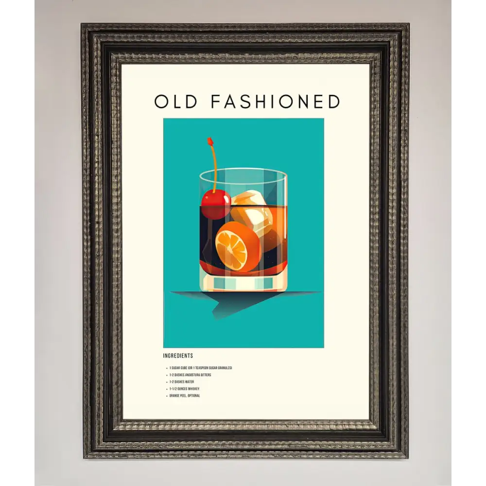 Old Fashioned Framed Print - A3 (29.7 x 42 cm) / Ornate Silver Black - Framed Print