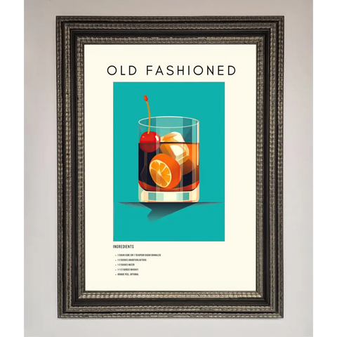 Old Fashioned Framed Print - A3 (29.7 x 42 cm) / Ornate Silver Black - Framed Print