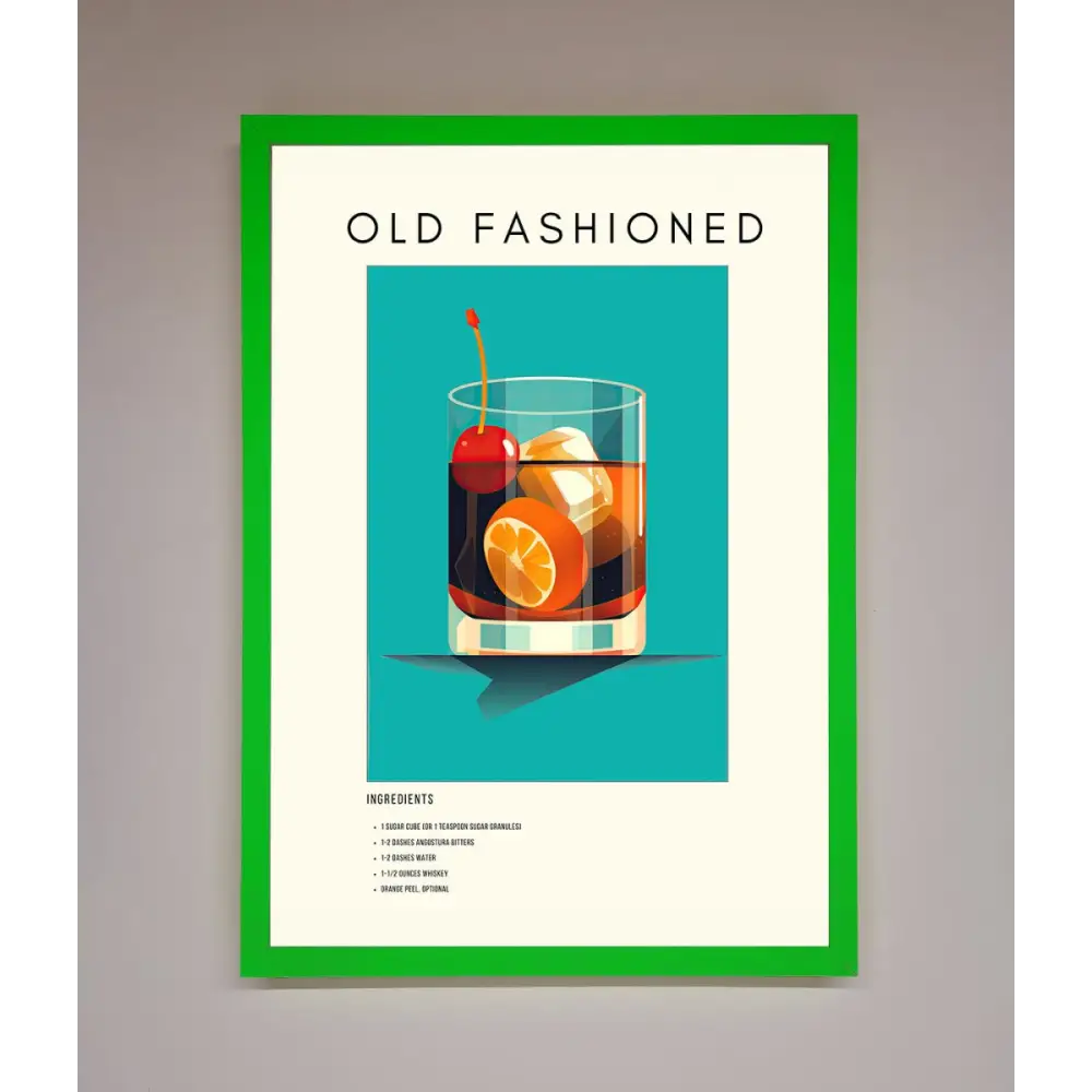 Old Fashioned Framed Print - B0 (100 x 141 cm) / Neon Dark Green - Framed Print